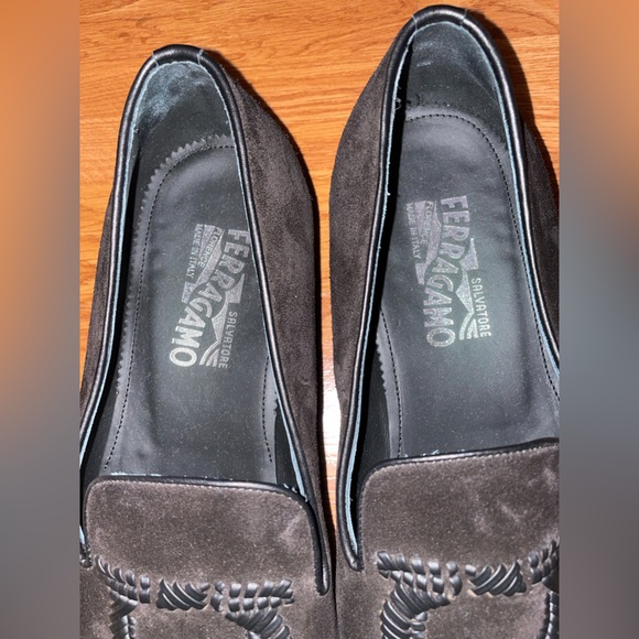 Ferragamo Men's Libero Gancio Suede Loafers - Picture 11 of 14